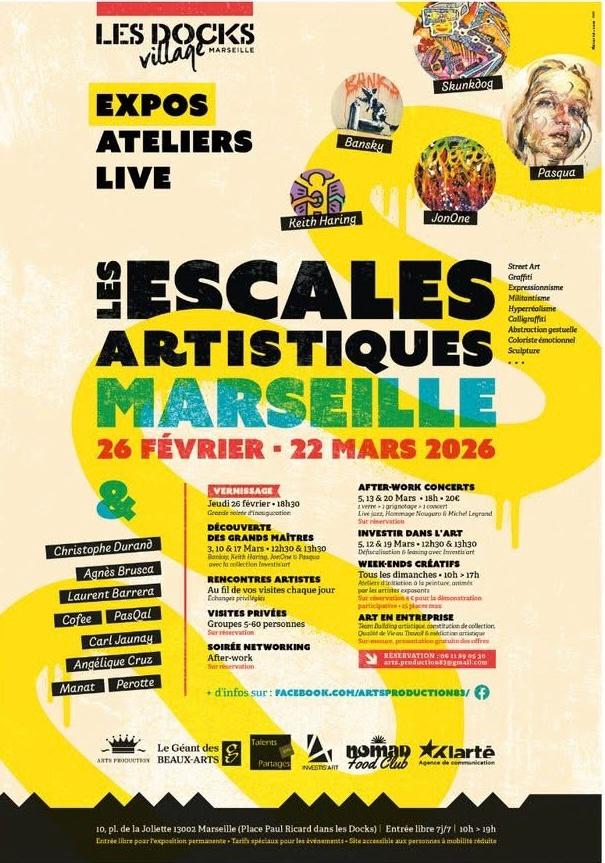Expositions les escales artistiques Marseille 2026